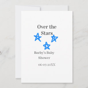 Über den Sternen blau-graue Babyparty-Name-Datum E Einladung