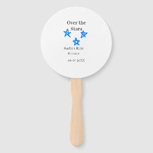 Über den Sternen blau-graue Babyparty-Name-Datum-E Fächer