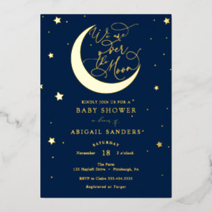 Über der Blue-Baby-Dusche von Gold Moon Folieneinladung
