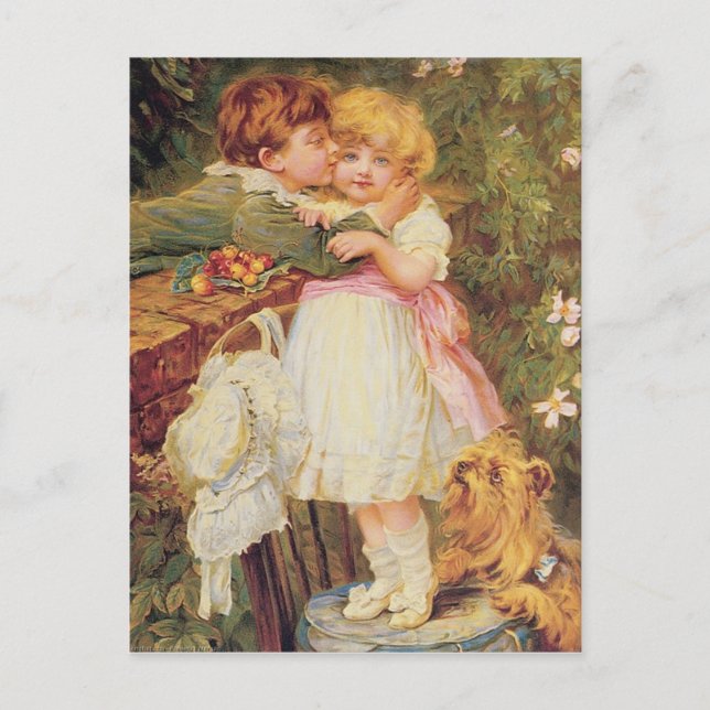 Über der Gartenmauer - Frederick Morgan Card Postkarte (Vorderseite)