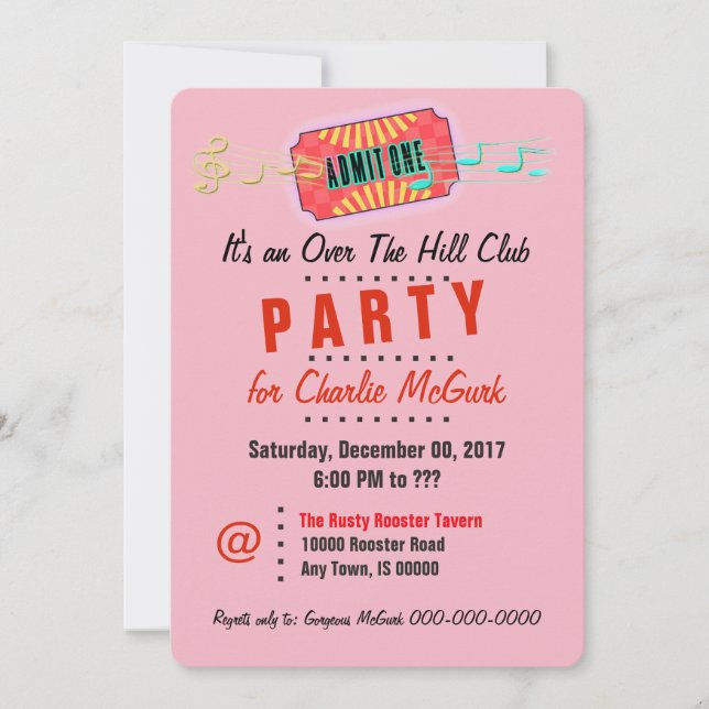 Über der Hill Club-Party Einladung (Vorderseite)