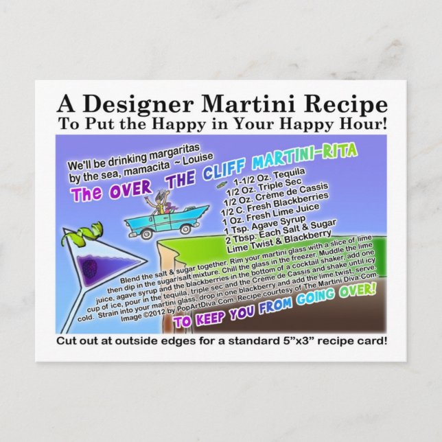 Über der Klippe Margarita Martini Rezept Postkarte (Vorderseite)