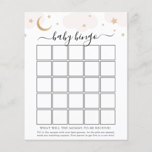 Über der Mond Baby Bingo Spielkarte