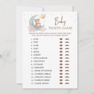 Über der Mond Baby Shower Babyspuren Spielkarte Einladung