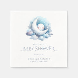 Über der Mond Babydusche Serviette