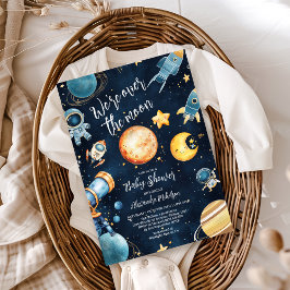 Über der Mond Celestial Baby Shower Navy Einladung