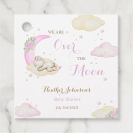 Über der Mond Girl Bärendusche Geschenkanhänger