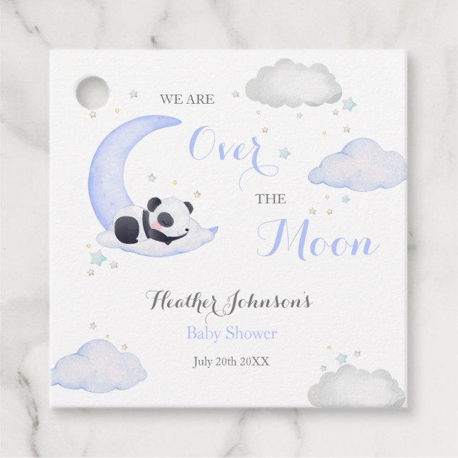 Über der Moon Boy Panda Bärendusche Geschenkanhänger (Vorderseite)