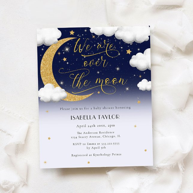 Über der neutralen Babydusche des Mondes Flyer (Von Creator hochgeladen)