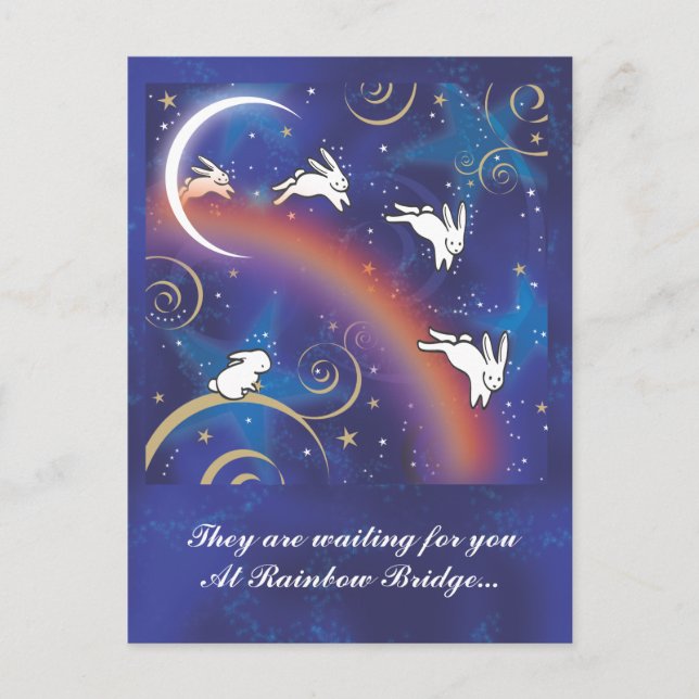 ÜBER DER RAINBOW-BRÜCKE POSTKARTE (Vorderseite)