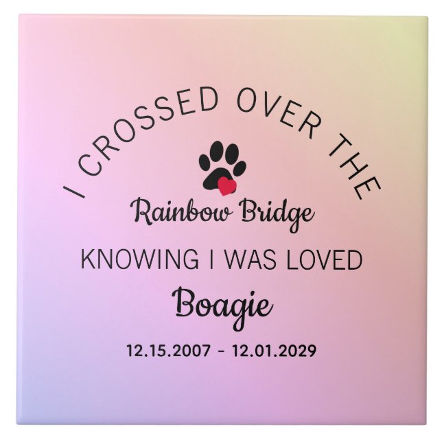 Über der Regenbogenbrücke Benutzerdefiniertes Haus Fliese (Vorderseite)