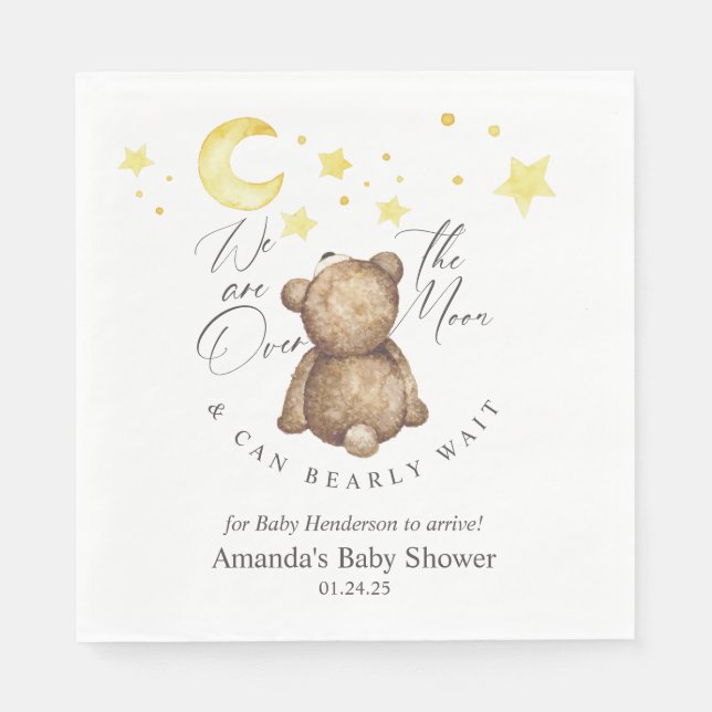 Über der Teddy-Bärendusche Serviette (Vorderseite)
