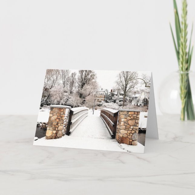 Über die Fußgängerbrücke Winter Karte (Vorderseite)