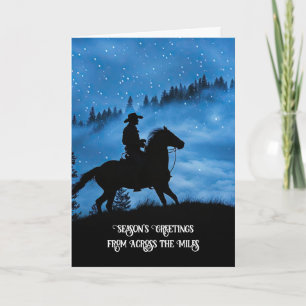 Über die Meilen Country Western Cowboy und Pferd Karte