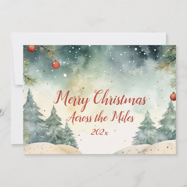 "Über die Meilen" Foto Weihnachtskarte Karte (Vorderseite)