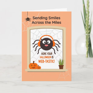 Über die Meilen hinweg Halloween Niedlich Spider H Karte