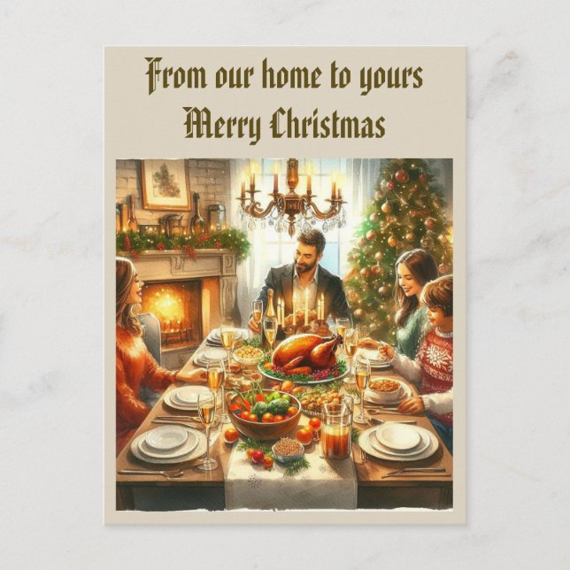 Über die Meilen hinweg Weihnachten Postkarte (Vorderseite)