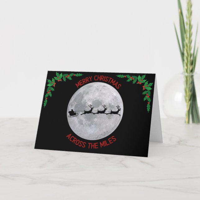 Über die Meilen hinweg Weihnachtskarte - Holly Karte (Vorderseite)