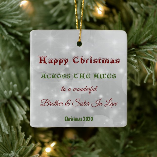 Über die Miles hinweg Weihnachtsbruder und Schwest Keramikornament (Baum)
