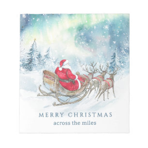 Über die Miles Santa Reindeers Sleigh Weihnachten Notizblock
