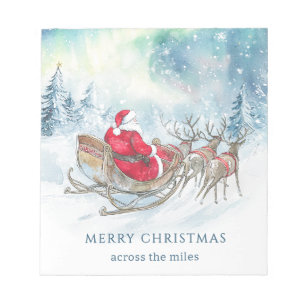 Über die Miles Santa Reindeers Sleigh Weihnachten Notizblock