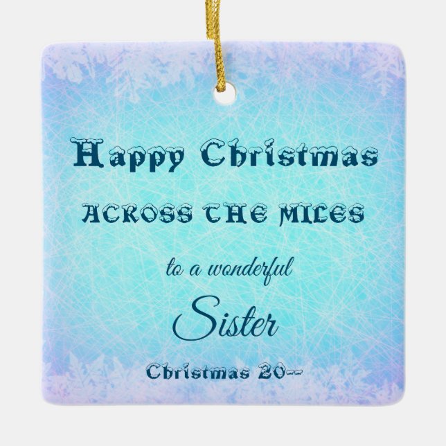 Über die Miles-weihnachtliche Schwester Keramikornament (Vorderseite)