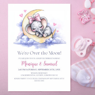 Über die Mondgast-Elefanten-Baby-Party Einladung