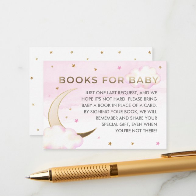 Über die Moon Book Request Insert Card (Vorderseite/Rückseite Beispiel)