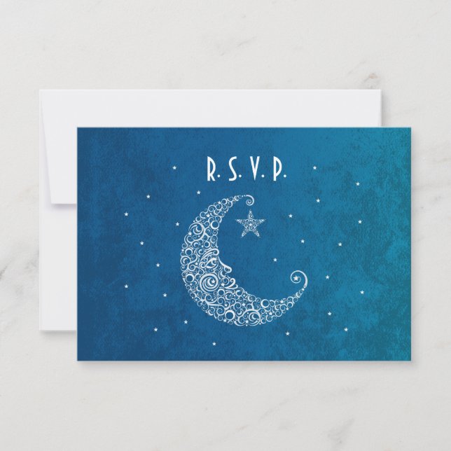 Über die Moon Wedding RSVP Karte (Vorderseite)