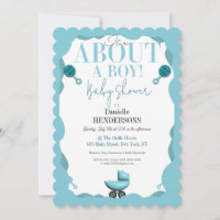 Über eine junge Babydusche Blue Einladung