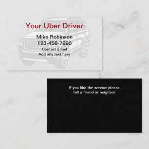 Uber-Fahrer einfache kühne Visitenkarten Visitenkarte