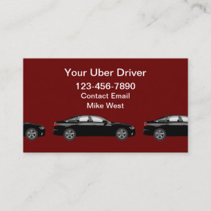 Uber-Fahrer einfache leicht lesbare Visitenkarten Visitenkarte