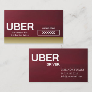 Uber-Fahrer Moderne Goldrand Empfehlung Visitenkarte