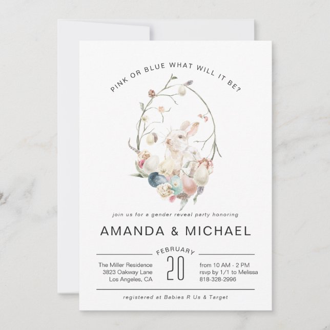 Über Hatch | Easter Gender Reveal Baby Shower (Vorderseite)