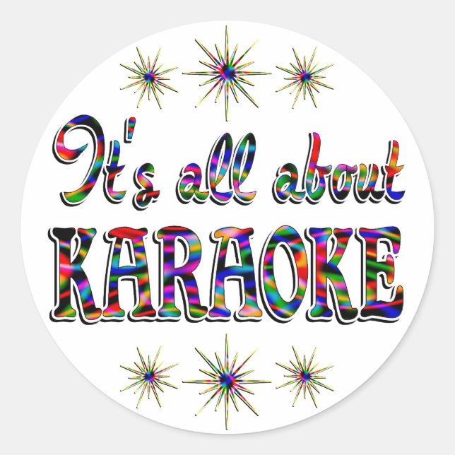 Über Karaoke Runder Aufkleber (Vorderseite)