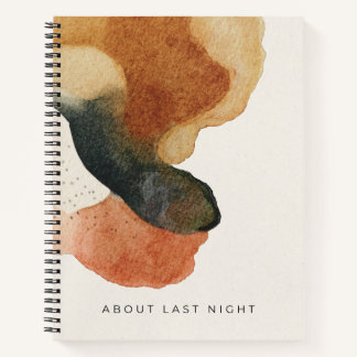 Über Letzte Nacht | Moderne Abstrakte Aquarellmale Notizbuch