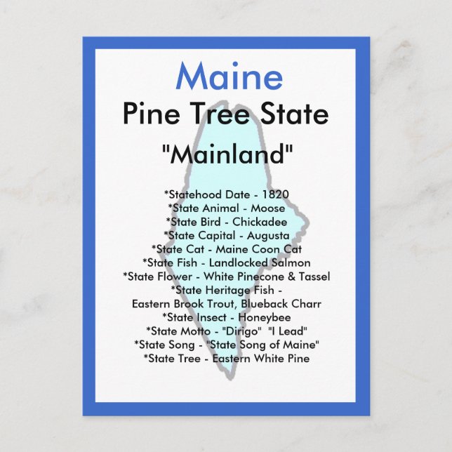 Über Maine Postkarte (Vorderseite)