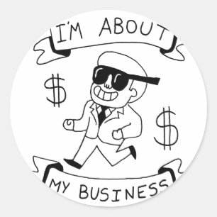 über mein Geschäft zazzle.png Runder Aufkleber
