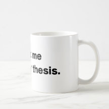 Über meine These - weißer Kaffee-Tasse