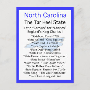 Über North Carolina Postkarte