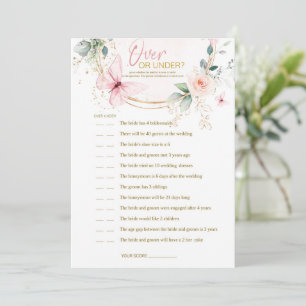 Über- oder Unterspiel Butterfly-Wildblumen Einladung