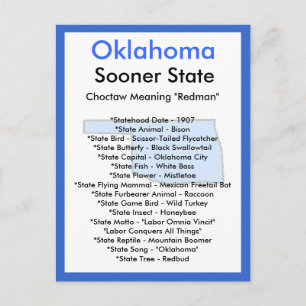 Über Oklahoma Postkarte