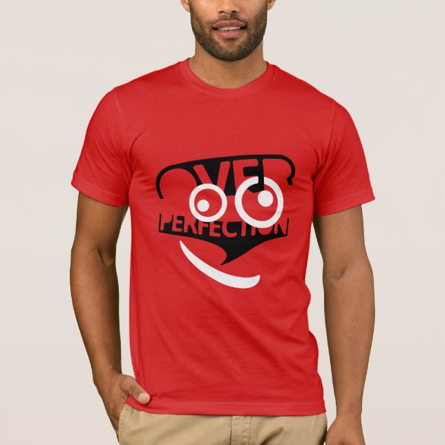 Über Perfektion, einfache Schwarz-Weiß-Warnung T-Shirt (Vorderseite)