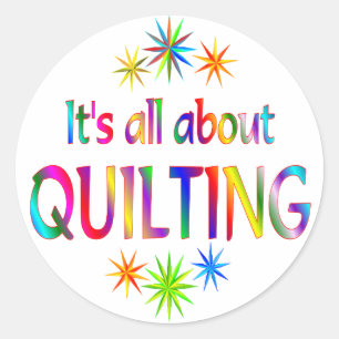 Über Quilting Runder Aufkleber