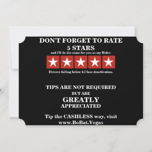 UBER Ratings & Tipps; Matte 5" x 7"