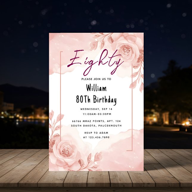 Über Retro Fun Adult Humor Happy Chic 80. Geburtst Einladung (Von Creator hochgeladen)