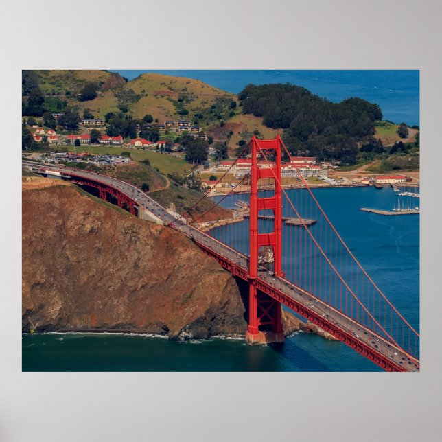 Über San Francisco Golden Gate Bridge fliegen Poster (Vorne)