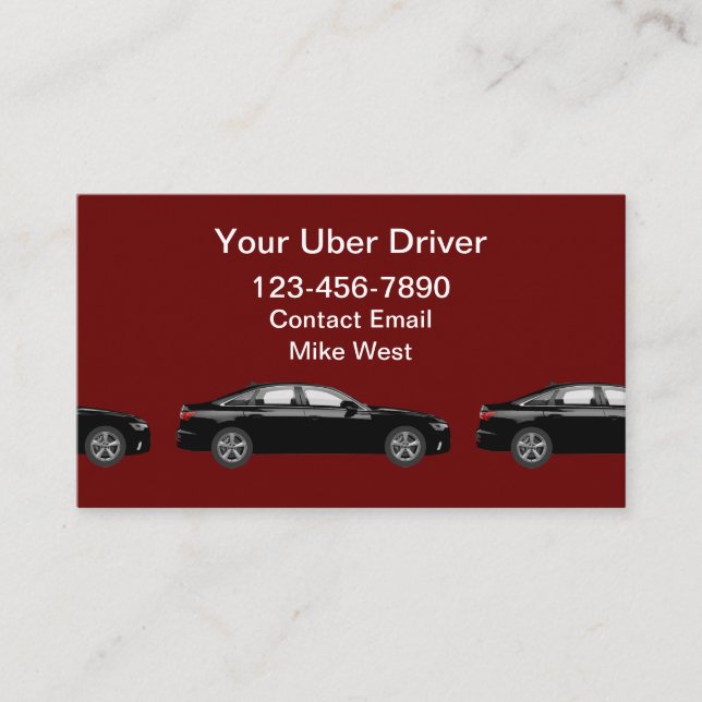 Uber-Treiber einfach, einfach zu lesen Visitenkart Visitenkarte (Vorderseite)
