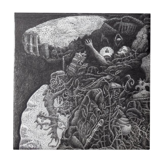 Über & unter von Brian Benson Fliese (Vorderseite)