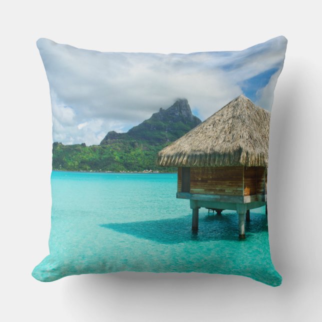 Über-Wasser Bungalow, Bora Bora Wurfskissen Kissen (Vorderseite)